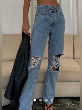 Princess Polly Distressed Jeans - Sz 0